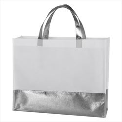 JH3753 Flair Metallic Accent Non-Woven Tote Bag with Custom Imprint